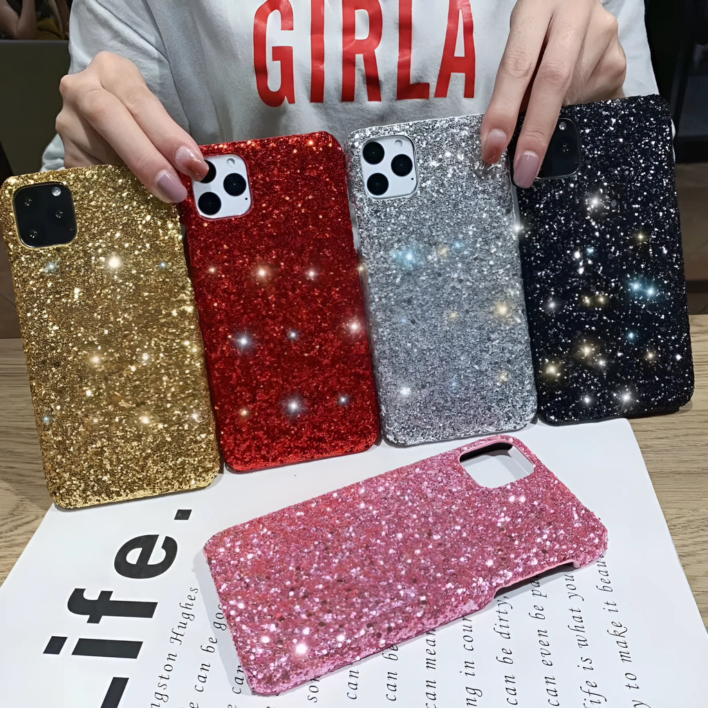 Glitter sequin iPhone case in pink, back cover with camera protection for iPhone X XS XR 11 Pro Max