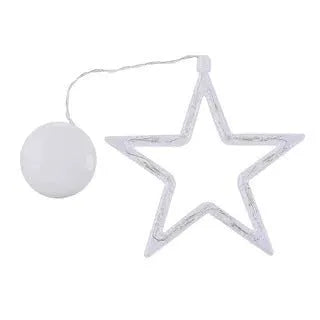 Battery-powered Christmas LED chandelier light with suction cups, showing Santa Claus design.