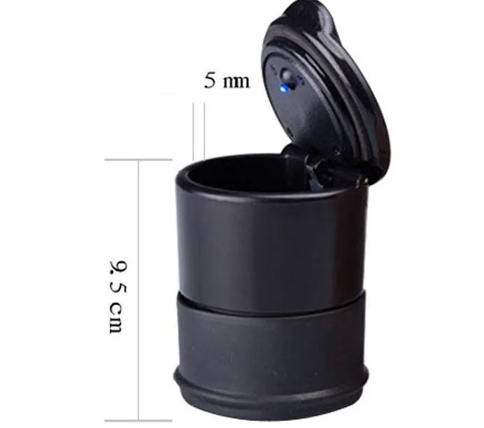 Black covered car ashtray in high flame retardant PBT, high temperature resistant, about 250g, universal fit