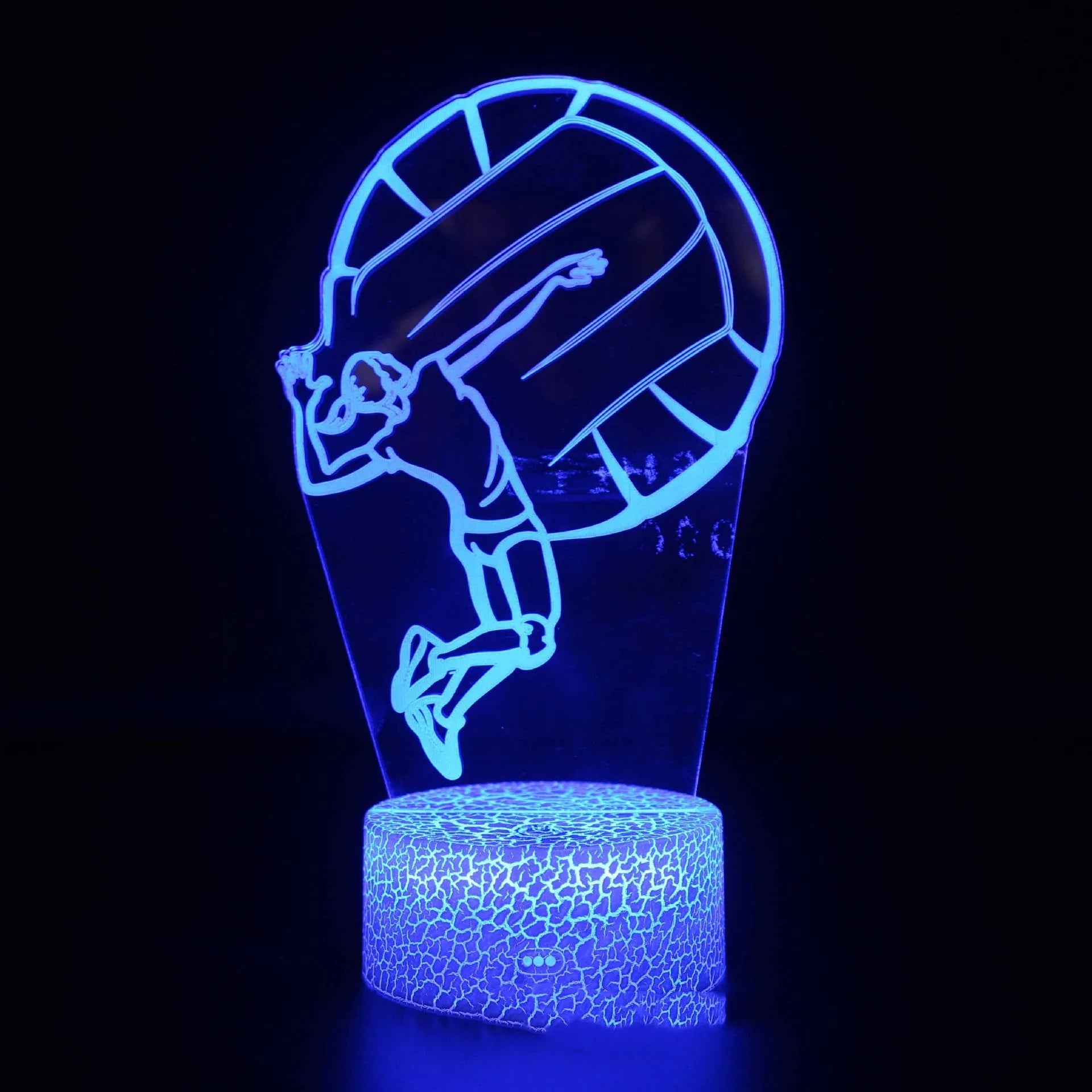 Sports Competitive Series 3D night light with cracked base, colourful LED illumination, and remote control