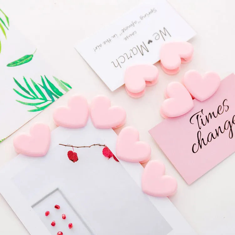 Pink heart love clip 3.2cm by 2.5cm and about 4.5g net for photo and craft decoration