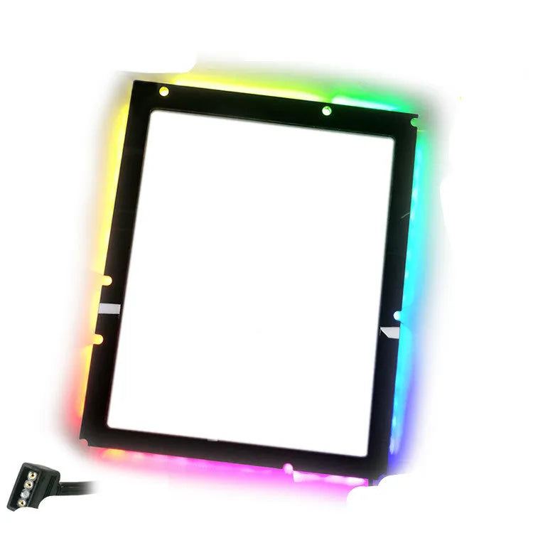 ATX motherboard light-emitting pad backlight with 5V3 pin sync cable and adhesive backing for PC case illumination