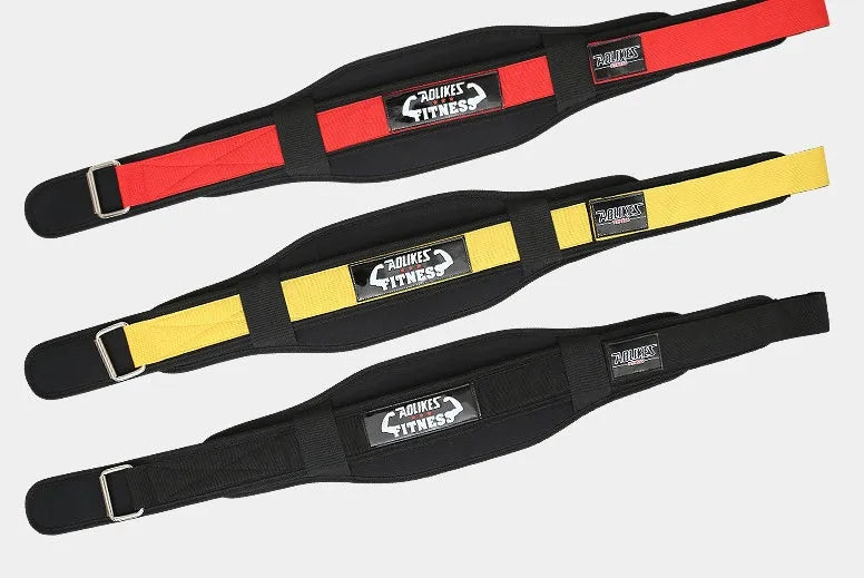Nylon fitness weightlifting waistband with hook and loop closure in black colour