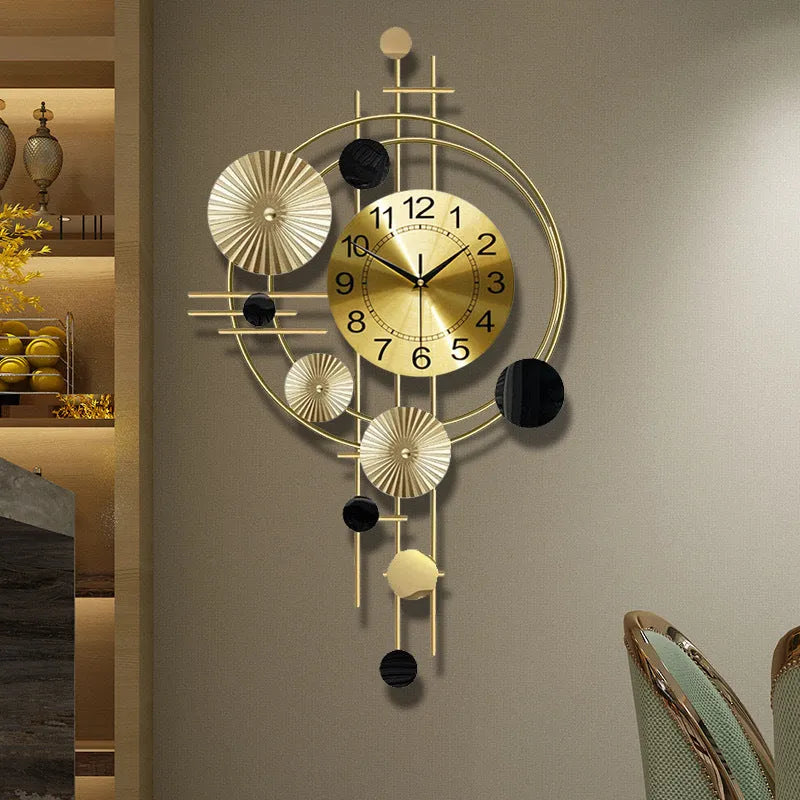 Gold iron wall clock, small A2616 size, mute specification, for home hanging decoration