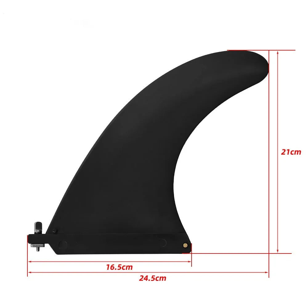 Heytur YQ310 plastic SUP paddle with large removable fish fins attached.