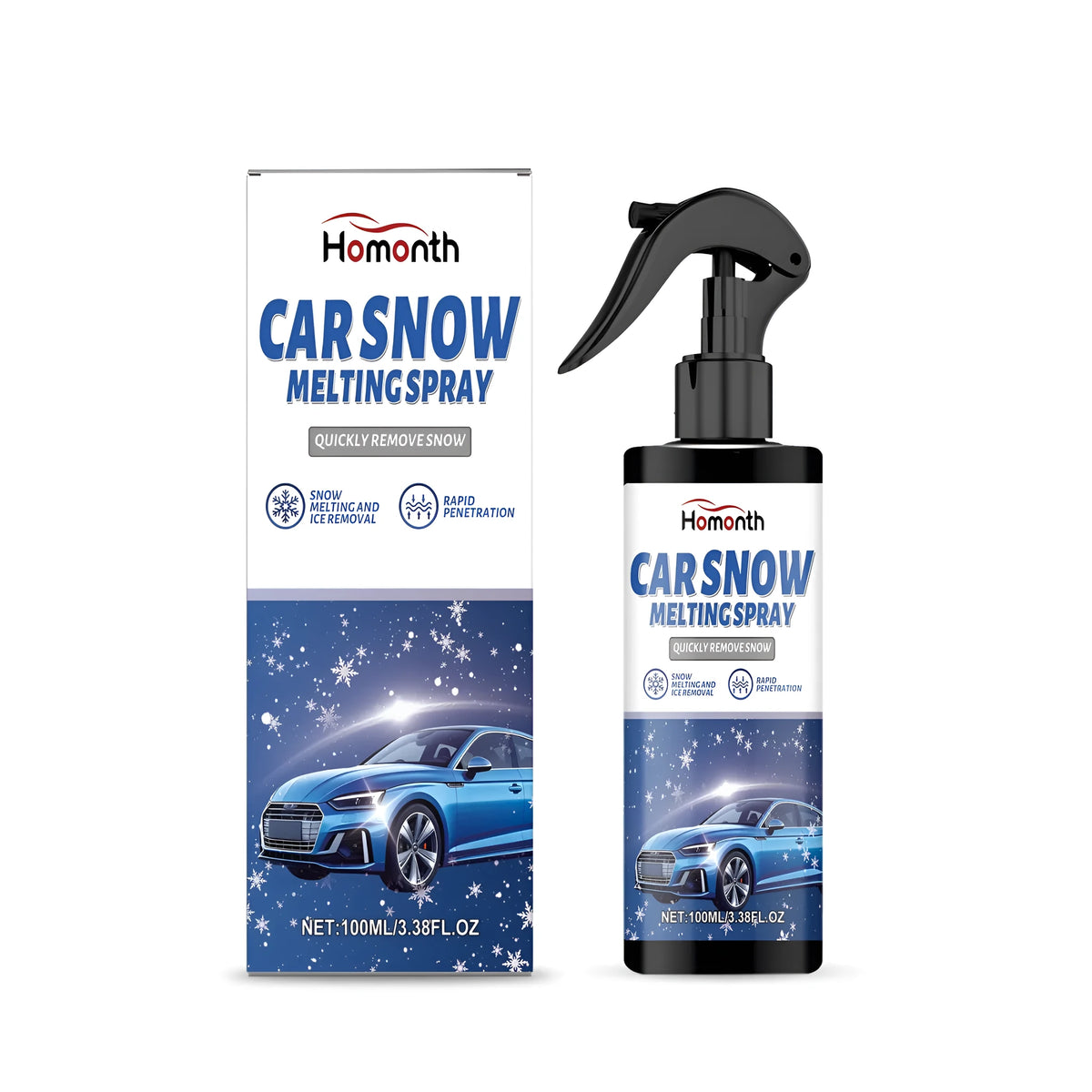 100ml car snow melting spray deicer bottle for windscreen ice removal winter