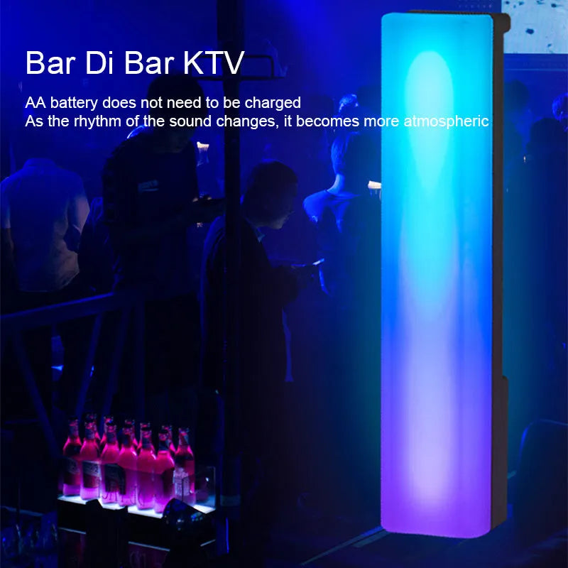 3D RGB light pick-up table lamp with music voice activation in white or black shell