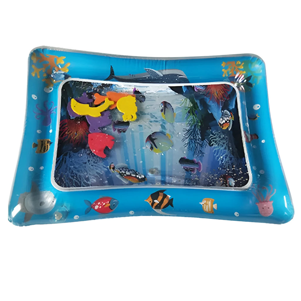 Baby playing pad water cushion in whale colour pattern, 60x50 cm PVC crawling mat