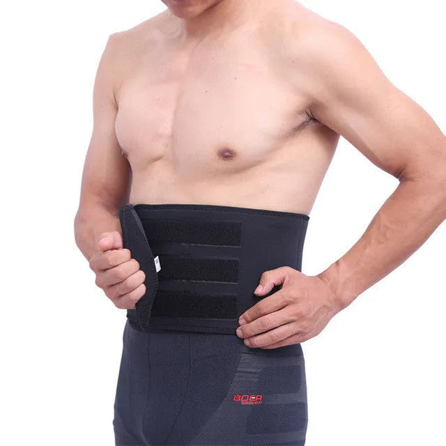 Neoprene breathable sports fitness belt with lumbar support, black colour, 19.5cm width