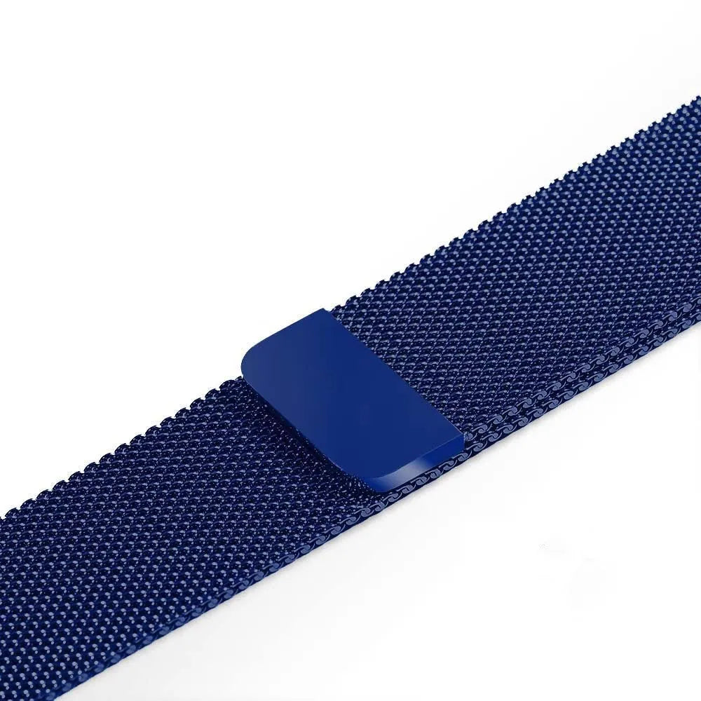 Stainless steel metal watch strap shown in silver, suitable for 38mm or 42mm watches.