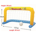 Inflatable floating pool basketball hoop with three coloured rings for summer water play set