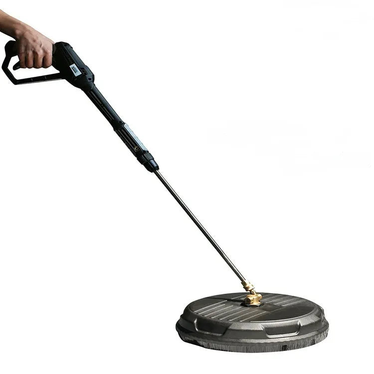 15 inch black high pressure surface cleaner with copper scrubbing disc and 1/4 inch quick disconnect plug