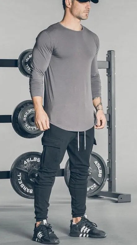 Bulun Cargo Joggers in Black with multiple pockets and drawstring waist, size M-2XL