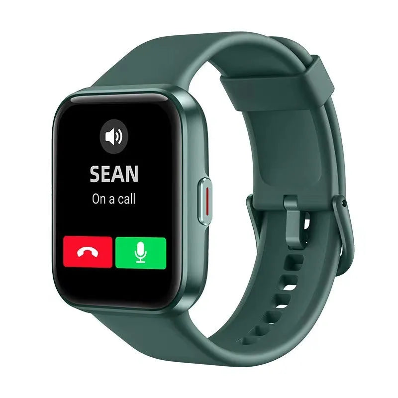 Voice call smart watch with IPS touch screen showing health metrics display in black colour option
