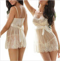 White women's lingerie set with front hook closure and adjustable shoulder straps.