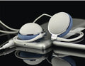 Wired ear-hook headphones with 3.5mm plug, 30mm driver, black sponge earpads, and TPE cable