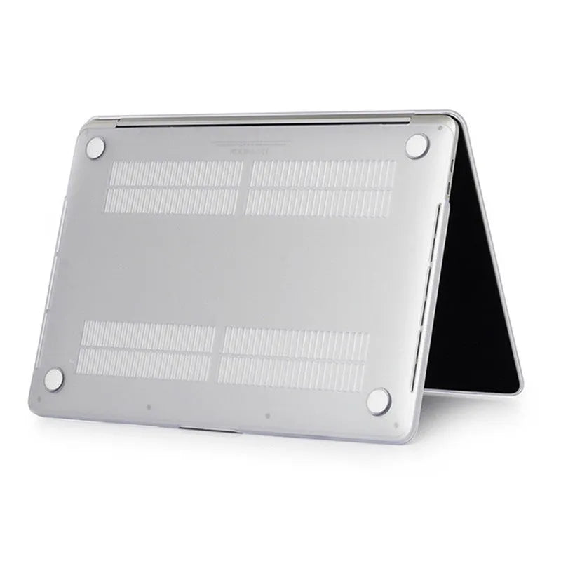 PC hard shell protective case fitted on a MacBook Pro 13 inch showing precise cutouts and smudge resistant finish