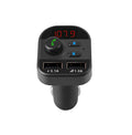 Black ABS car MP3 Bluetooth player, model 805, with 1.1-inch monochrome screen and cigarette lighter plug.