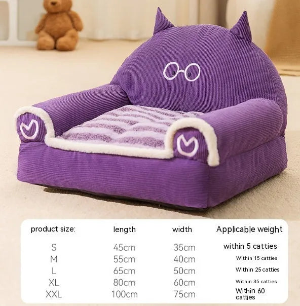 Small and Medium-Sized Dogs Teddy Bichon Winter Warm Dehaired Angora Dog Bed Cat Sofa Corduroy 40x30cm 45x35cm 55x45cm Brown Bear Purple Lamb