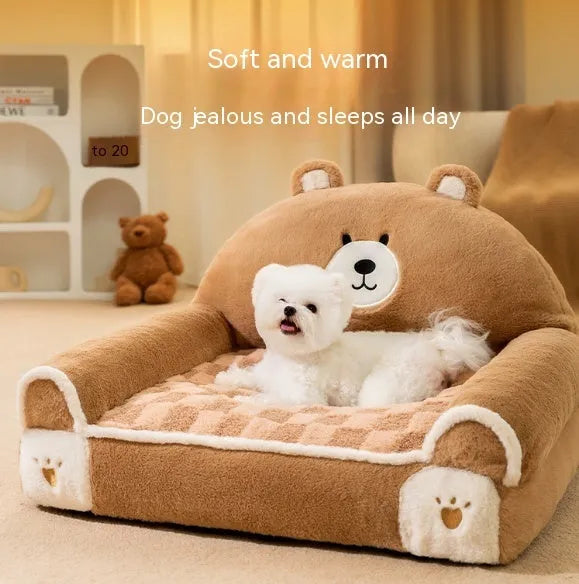 Small and Medium-Sized Dogs Teddy Bichon Winter Warm Dehaired Angora Dog Bed Cat Sofa Corduroy 40x30cm 45x35cm 55x45cm Brown Bear Purple Lamb