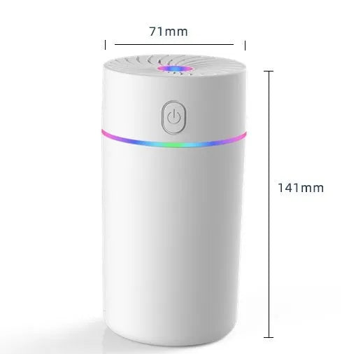 Car USB mini humidifier with aromatherapy function in black and white colour options