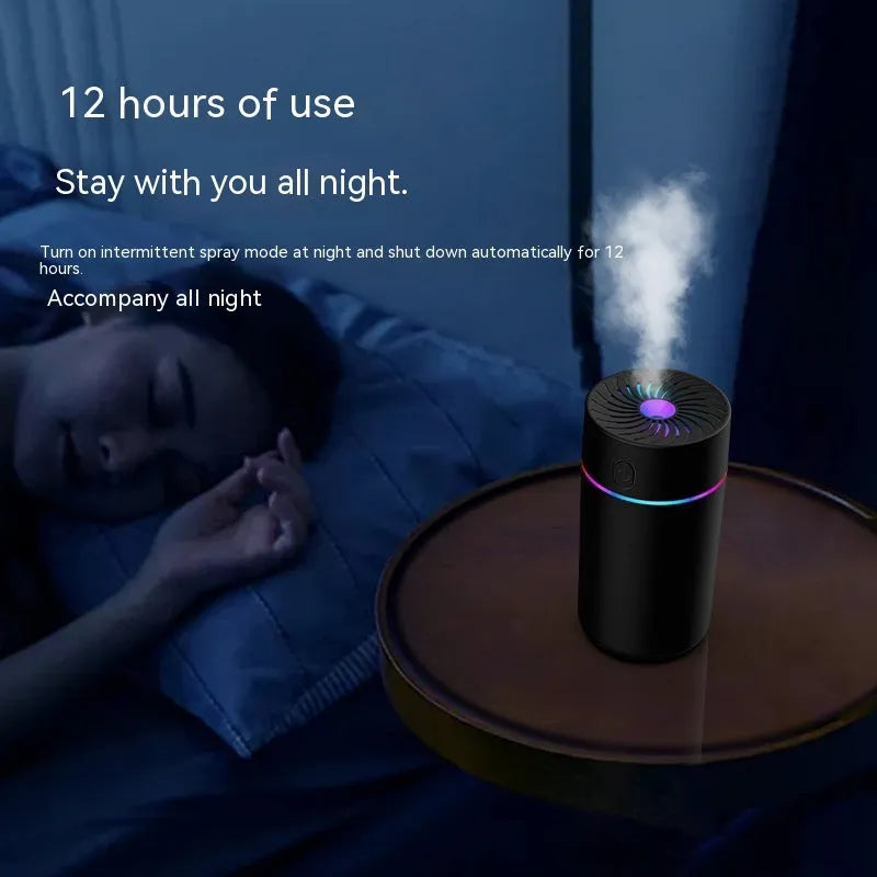 Car USB mini humidifier with aromatherapy function in black and white colour options