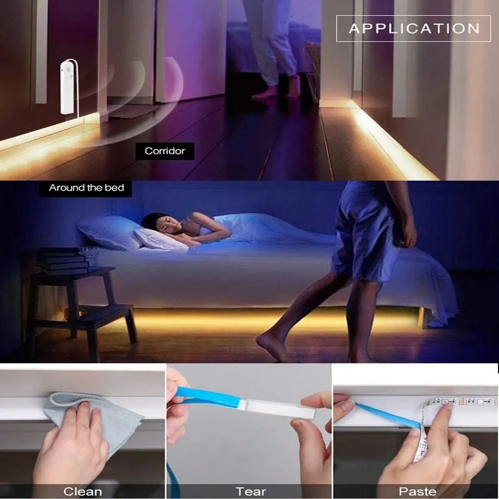 LED human body induction light strip under a bed, 60 beads 3-5W waterproof automatic cabinet lighting