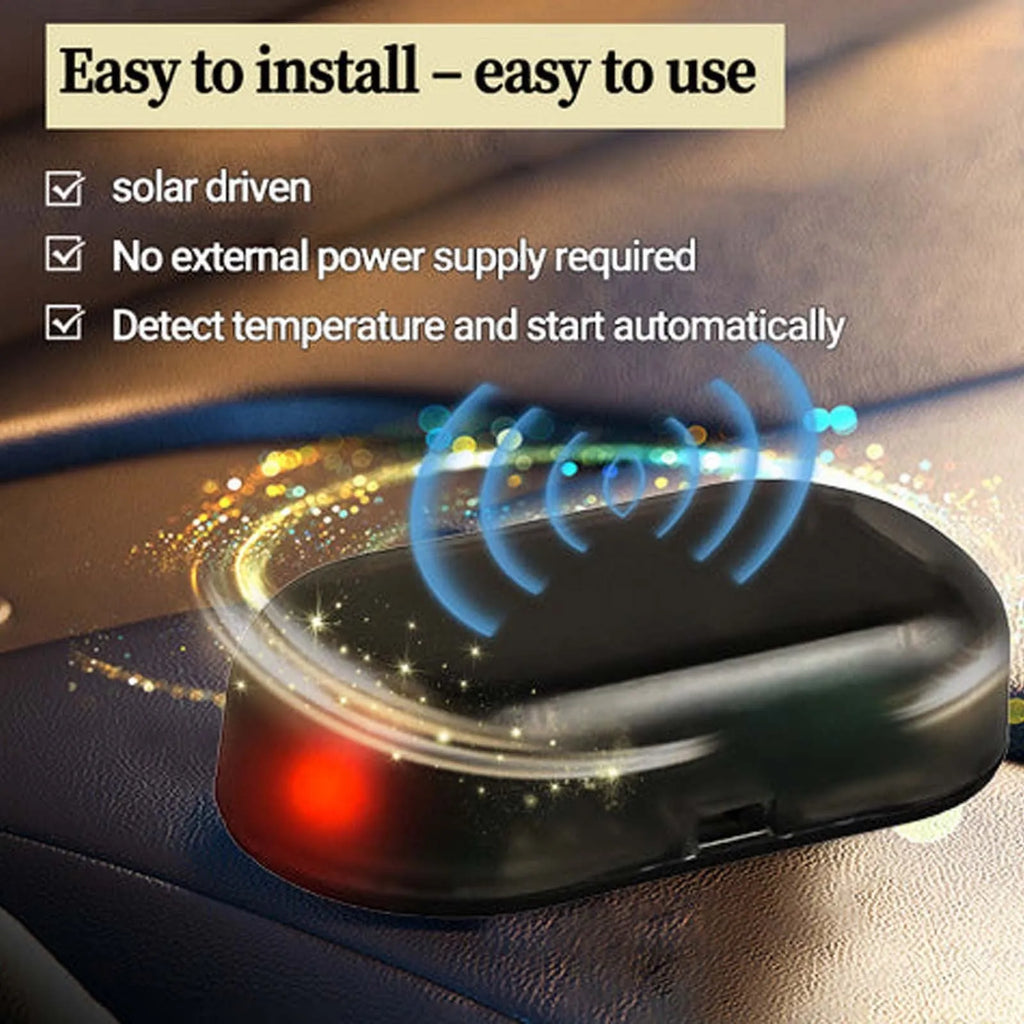 Black compact car windscreen de-icer tool with glass element for melting ice and snow.