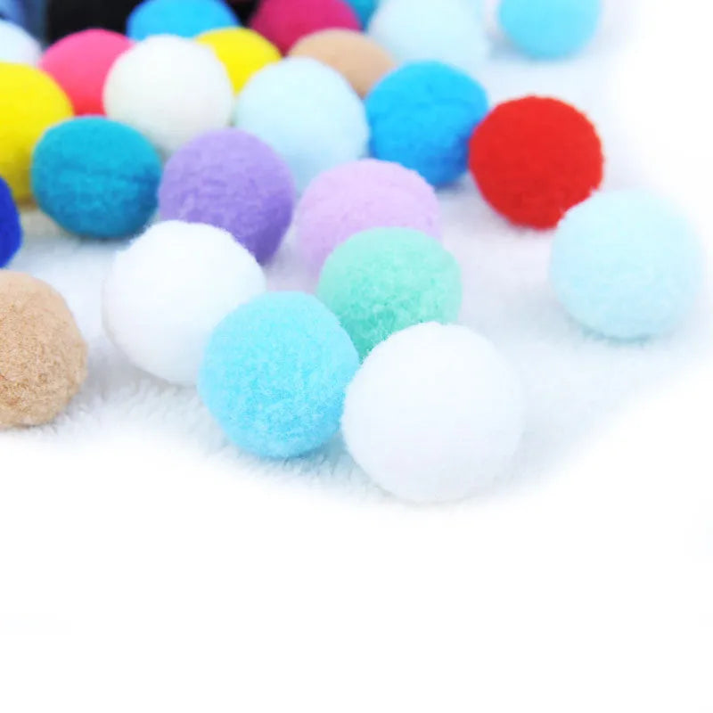 Set of soft plush cat toys with fluffy design and deformation compression balls