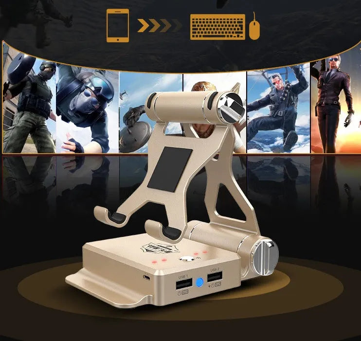 Gamesir X1 Eats the Throne mobile game controller adapter in gold or silvery finish