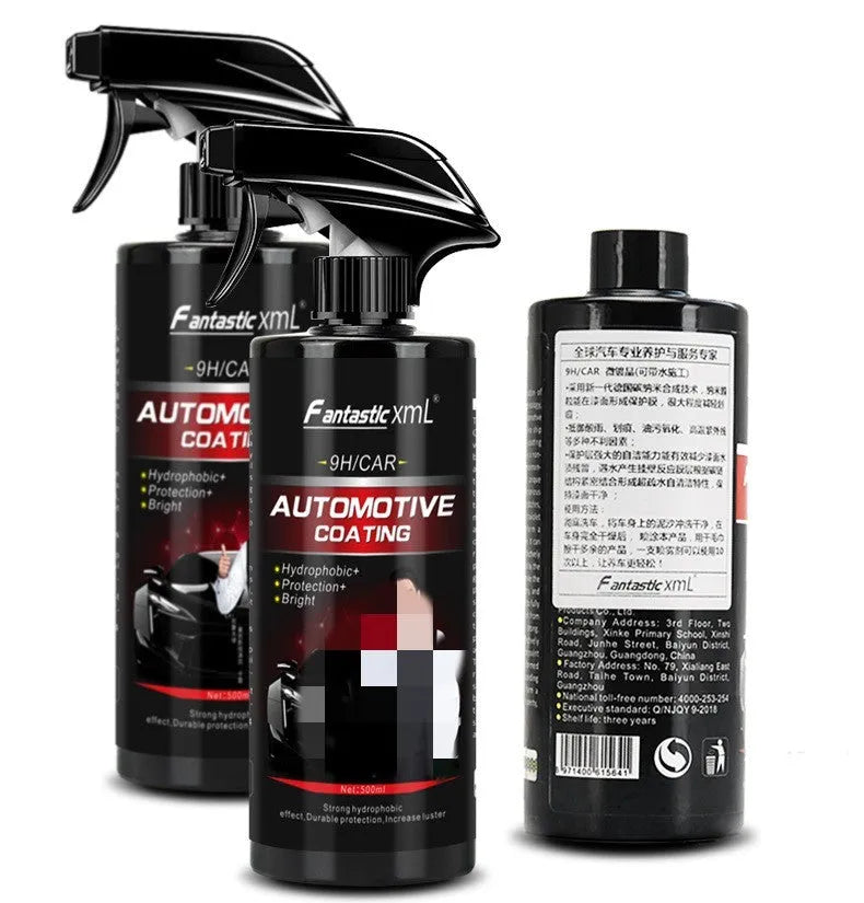 500ml bottle of automotive liquid coating spray with application towel