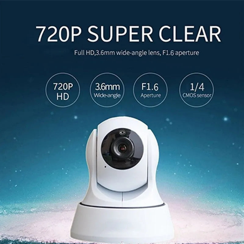 White wireless network camera 720P HD WiFi indoor security with 10m night vision and IR-CUT