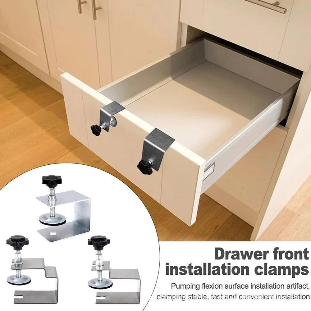 Drawer panel fixing clip in stainless steel or galvanised metal for wood board attachment