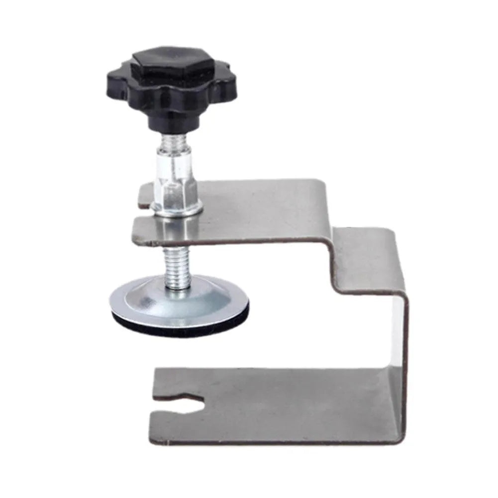 Drawer panel fixing clip in stainless steel or galvanised metal for wood board attachment