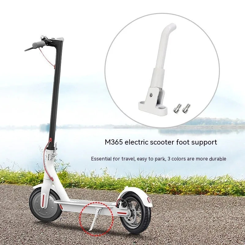 Black aluminium alloy electric scooter foot brace with screws and hex wrench