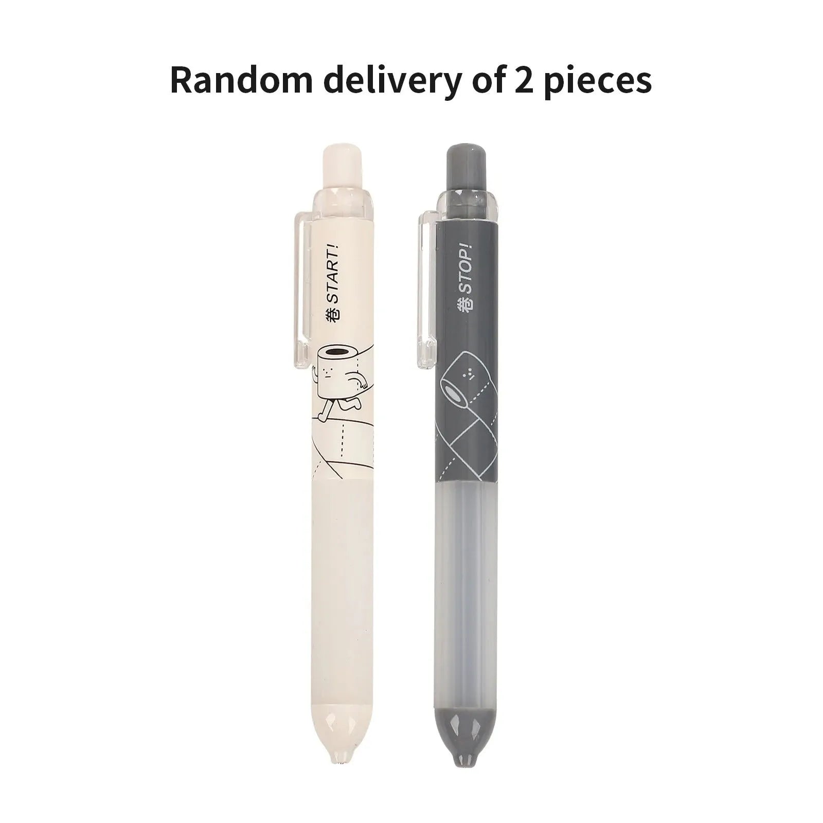 Black and white 0.5mm HB mechanical pencil with plastic barrel and minimalist design