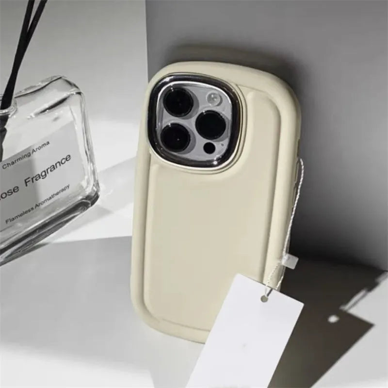 Retro cold brown glass phone case with anti-fall border for Apple iPhone in eight colour options