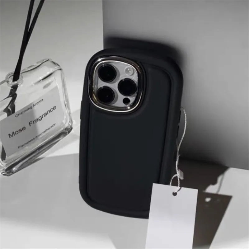 Retro cold brown glass phone case with anti-fall border for Apple iPhone in eight colour options