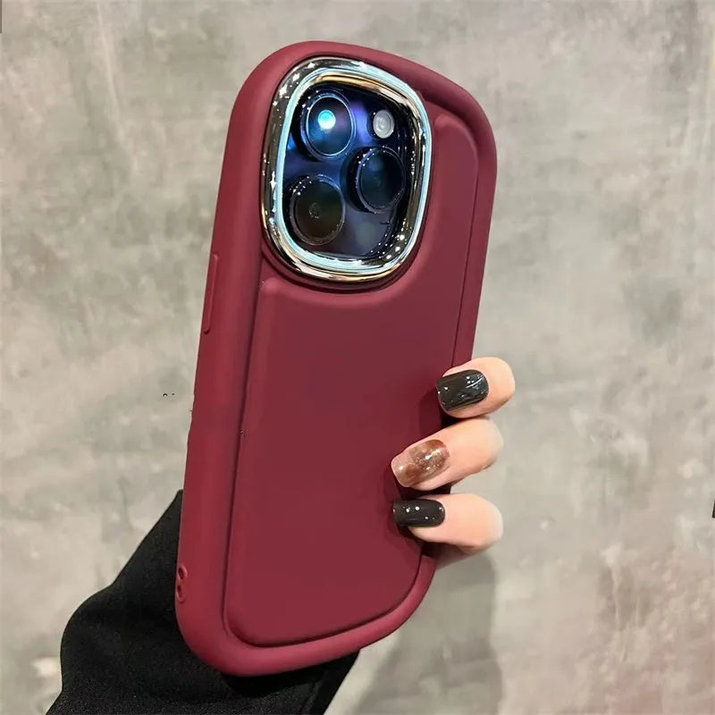 Retro cold brown glass phone case with anti-fall border for Apple iPhone in eight colour options