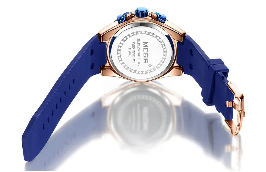 Men's fashion wristwatch with 48mm case, luminous hands, and chronograph dial in rose black finish