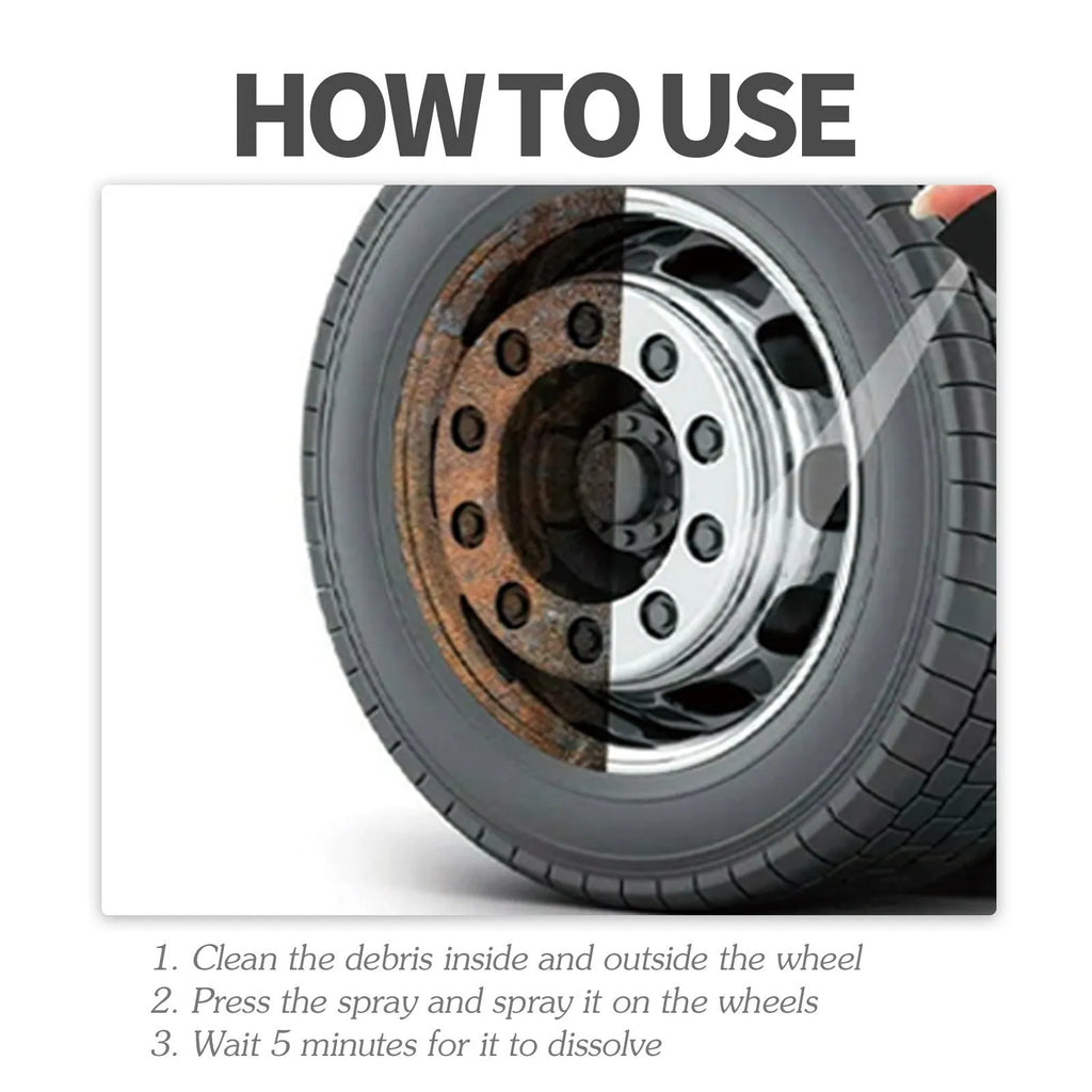 Car brake cleanser bottle with sponge towel for automotive rust removal and polishing