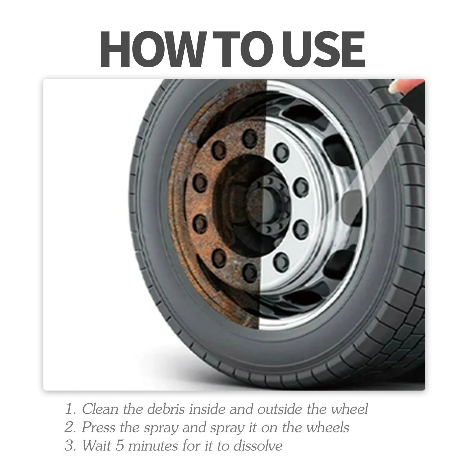 Car brake cleanser bottle with sponge towel for automotive rust removal and polishing