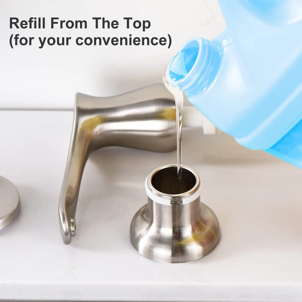 American kitchen sink hand washing accessory ABS electroplated hand press dispenser brushed gold finish