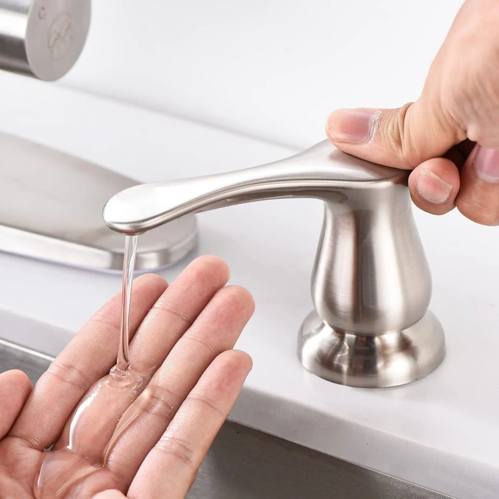 American kitchen sink hand washing accessory ABS electroplated hand press dispenser brushed gold finish
