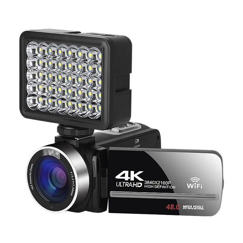 Black WIFI digital HD night vision camera with 3-inch screen and 37mm lens mount.