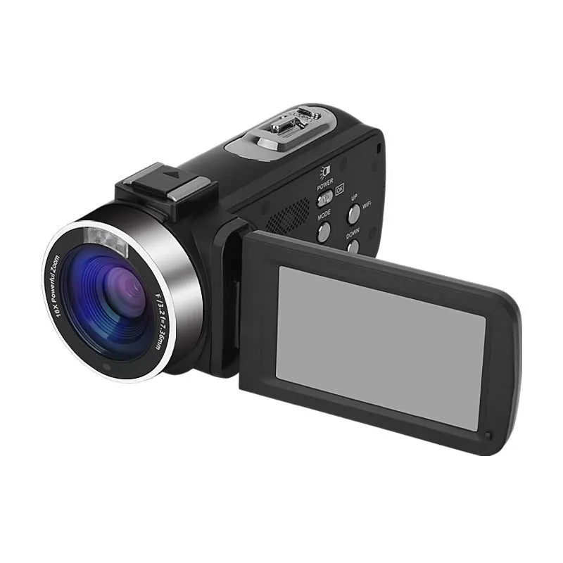 Black WIFI digital HD night vision camera with 3-inch screen and 37mm lens mount.