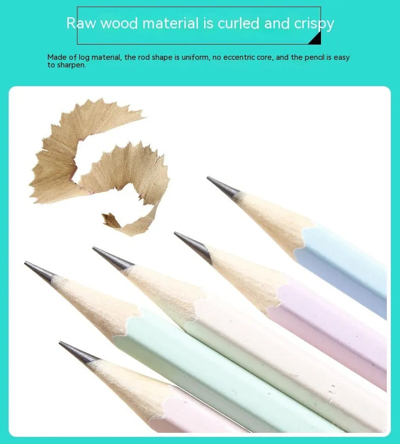 Wooden barrel containing 50 basswood thermal transfer pencils with six-angle design
