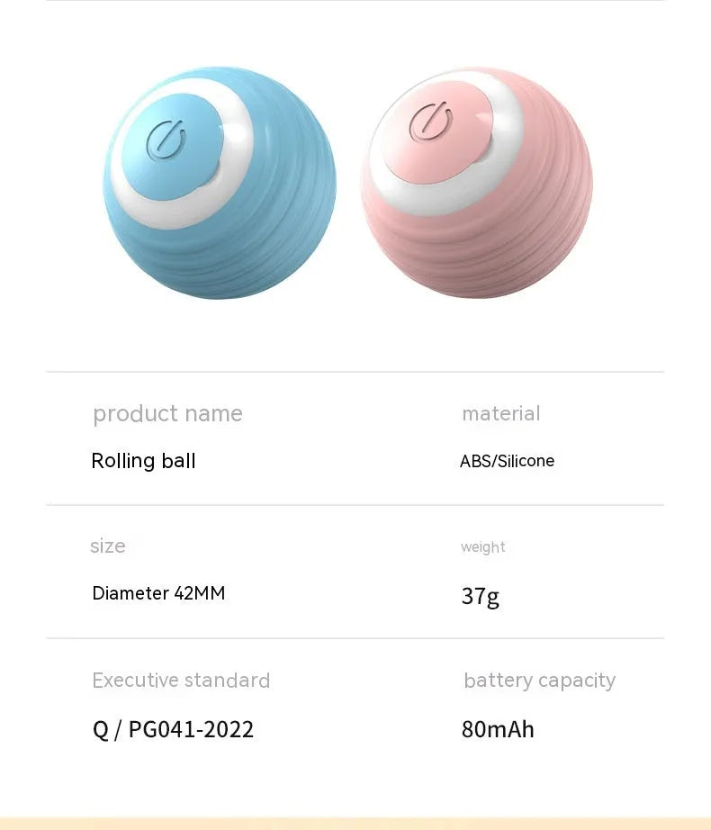 Automatic moving bouncing rolling ball smart cat toy in blue colour with silicone construction