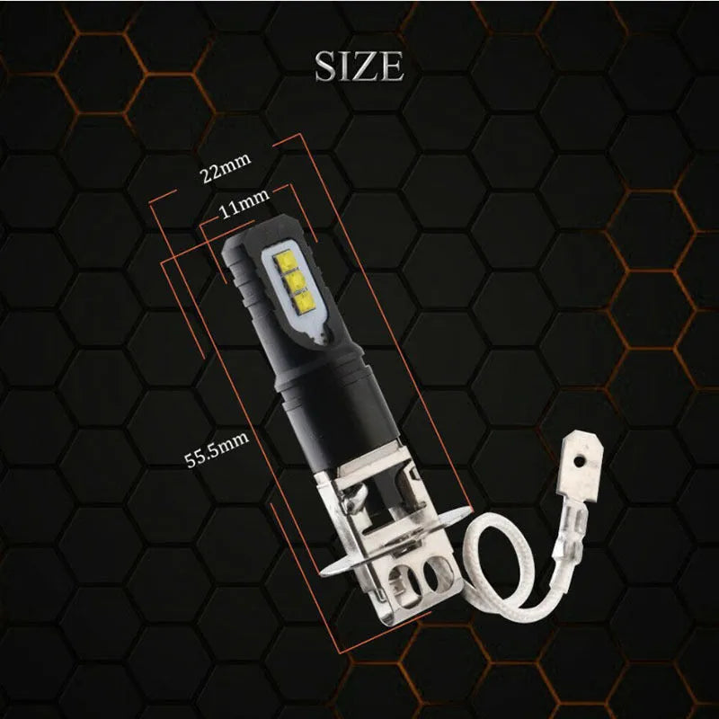 Aluminium alloy car fog light bulb for H1 H3 fittings with white light output