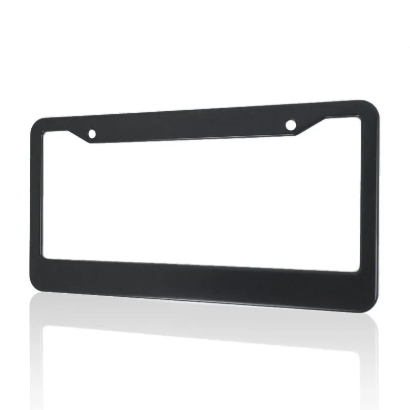 Aluminium alloy license plate frame for American cars in black and silver finishes